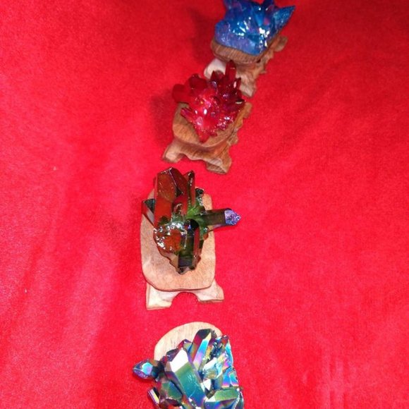 Aura Quartz Titanium Crystal Clusters - Picture 9 of 9